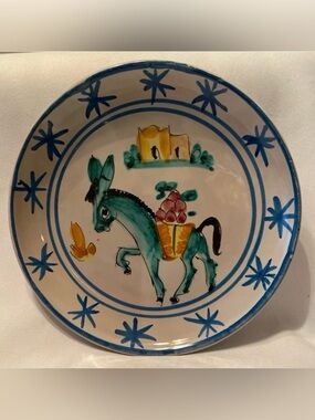 Orvieto Italian Decorative Majolica Donkey Plate 7 3/4” Beautiful